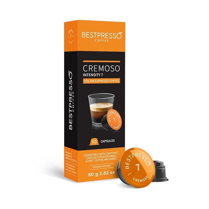 Bestpresso Coffee capsules compatible with Starbucks Verismo Caffitaly CBTL K-fee systems 80 Pods (Cremoso)