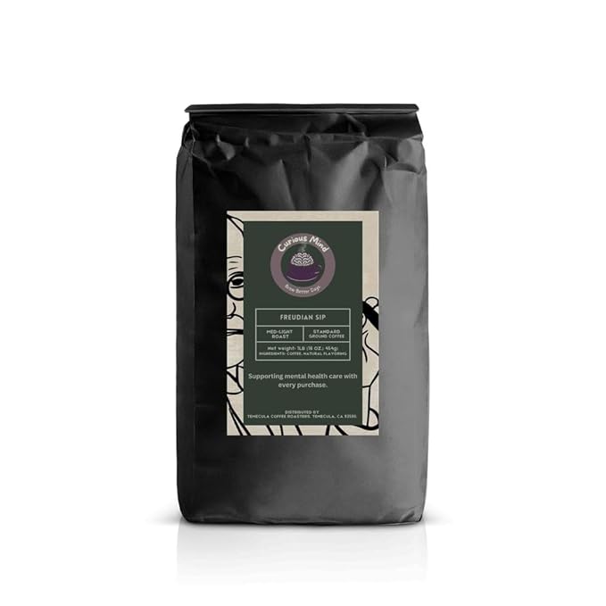Curious Mind Coffee Ground Gourmet Coffee (5 lb Dark Humor) (Premiumblendinspiredbytheartofpsychotherapy Ethicallysourcedmeticulouslyroastedandgroundbeans Richcomplexflavorsineverycup Perfectfordri