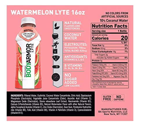 BODYARMOR Lyte Variety Pack Of 4 Flavors Sports Drink 20 Pack Of 16 Oz Net Wt 320 Fl Oz