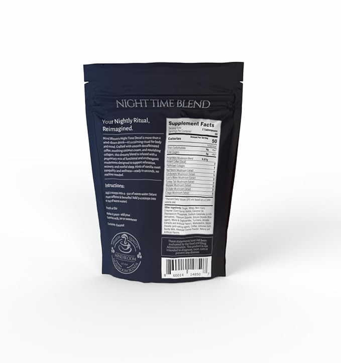 Night Time Vanilla Latte Instant Coffee - Decaf - Proprietary Mushroom Blend