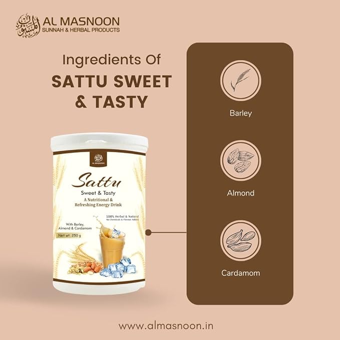 Boomers Barley Sattu/Sweet &amp Delicious with Almond &amp Cardamom 250G / A Nutrintional &amp Refreshing Energy Drink