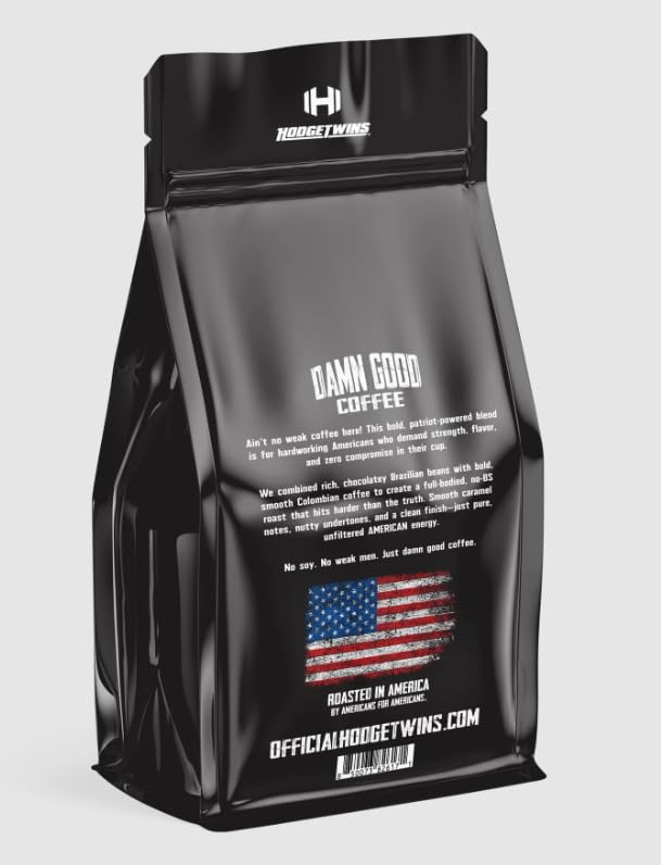 Damn Good The Hodge Twins Organic Dark Roast Arabica Coffee - Signature 1776 Blend - Bold Smooth &amp Rich Flavor with Clean Finish – Freshly Roasted Colombian and Brazilian Coffee – 10 oz Bag