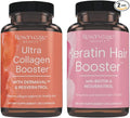 Reserveage Ultra Collagen Booster &amp Keratin Hair Booster - Features Dermaval Biotin &amp Resveratrol - Support Hair &amp Skin - 90 Ultra Collagen Capsules 60 Keratin Capsules