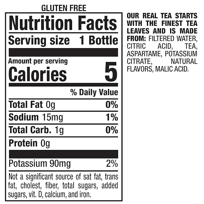 zero sugar raspberry Ice Tea 16 fl oz recycled plastic bottle Pack of 17