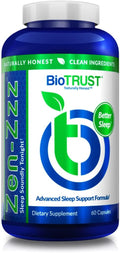 BioTRUST Zen-Zzz Non-Habit-Forming Sleep Support Supplement — Melatonin L-Theanine Glycine Magnesium Lemon Balm Passion Flower Chamomile — 60 Capsules