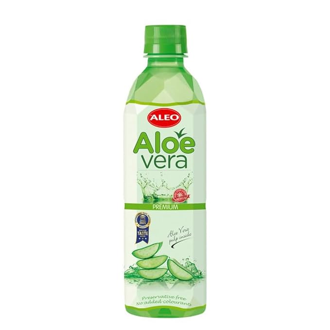 ALEO 0.5L x 24 Premium Aloe Vera Drink - Natural No Preservatives No Artificial Colors Superior Taste Award 2025