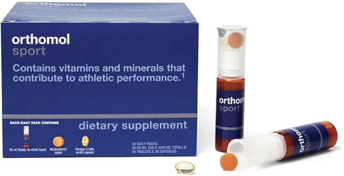 Orthomol Sport 30-Day Supply Premium Sports Nutrition Supplement with Vitamins A B C D E Zinc Iodine Coenzyme Q10 L-Carnitine Omega-3 and Essential Minerals for Optimal Performance