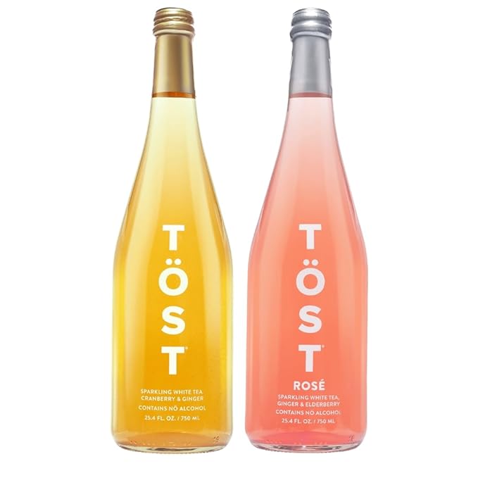 TÖST+ TÖST Rosé All-Natural Non-Alcoholic Sparkling Beverage 750 ML - 6 Pack