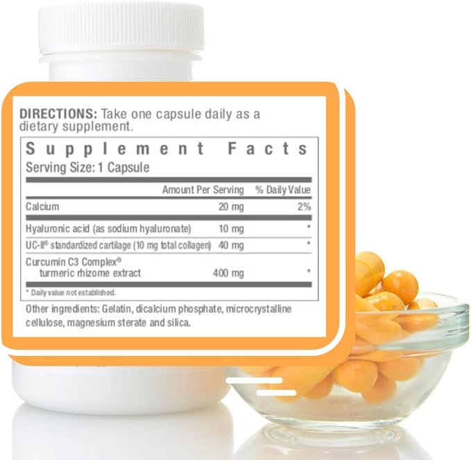 Consult Health Joint Solution Advanced Anti-Aging Total Joint Health Dietary Supplement with UC Type 2 Collagen Hyaluronic Acid Curcumin for Maximum Flexibility and Reducing Discomfort 90 Capsules