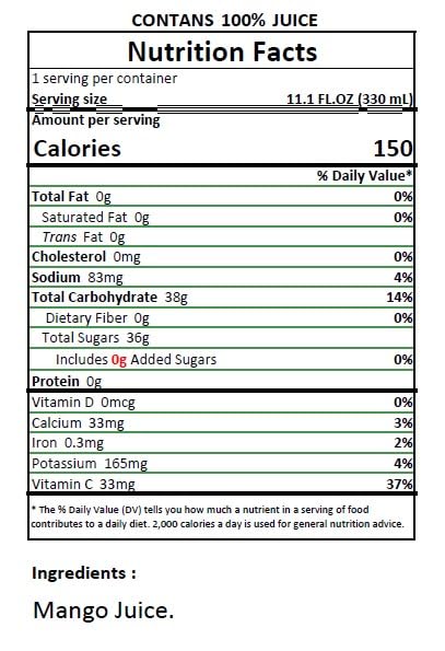 Namai Pure Mango Fruit Juice No Added Sugar 24 Pack