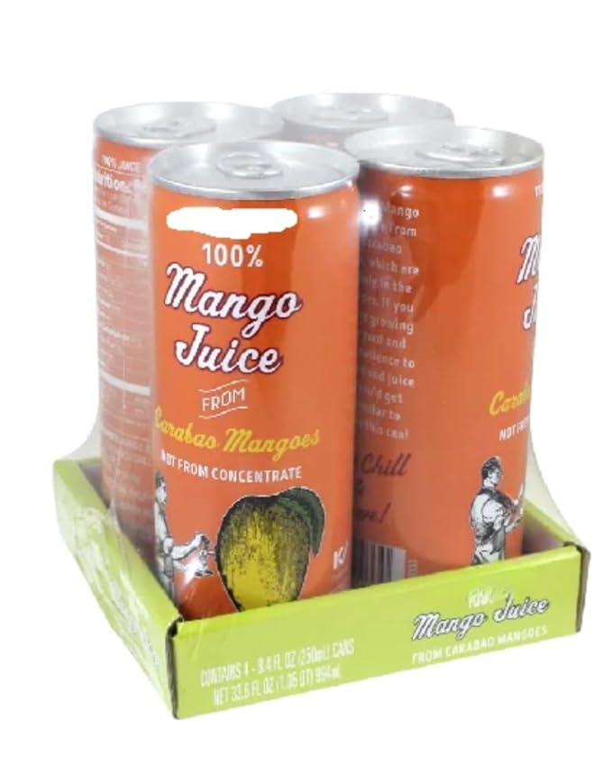 100% Mango Juice from Carabao Mangoes 4 cans 8.45oz each (4 Cans Mango)