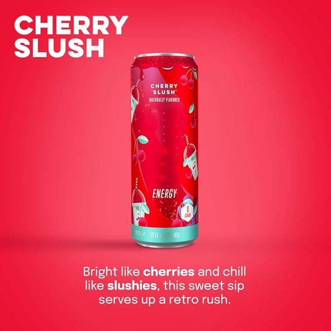 New Alani Lime Slush Pink Slush Cherry Slush Energy Drink Sugar Free - 12 fl oz Low-Calorie Energy Boost Drinks (Pack of 6)