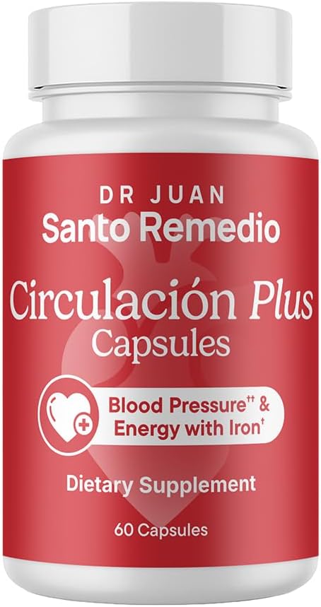 Santo Remedio Circulacion Plus Capsules Iron &amp Beetroot Extract Supplement for Blood Circulation &amp Cardiovascular Support Supports Healthy Blood Pressure &amp Red Blood Cell Production 30
