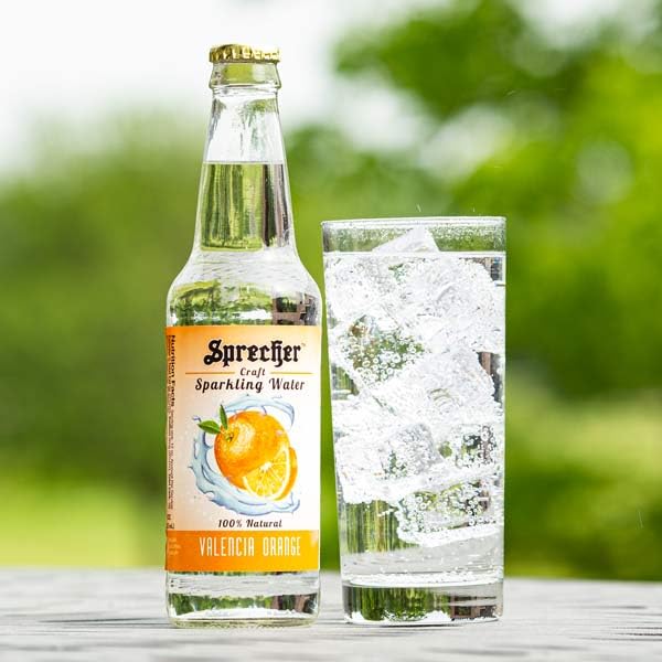 Sprecher Valencia Orange Sparkling Water – 12 Pack Glass Bottles 100% Natural Flavor Zero Sugar Zero Calories Crisp Refreshing Craft Sparkling Water
