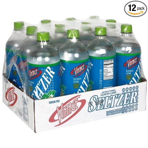 Vintage Lemon Lime Seltzer 33.8 Fl Oz Bottle Pack of 12