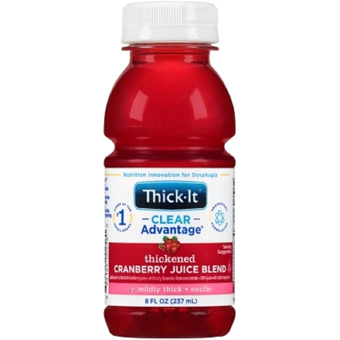 Thick-It AquaCare H2O: Pre-Thickened Cranberry Juice Nectar-thick liquid (1 Case: 24 x 8 oz. Bottles)