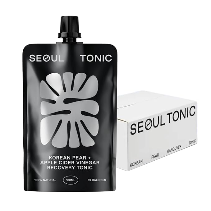 Seoul Tonic Patented Post Party Korean Pear and Apple Cider Vinegar Natural Tonic with Ginseng Patented Formula for Easier Morning with Potassium DHM 100ML Pack of 1