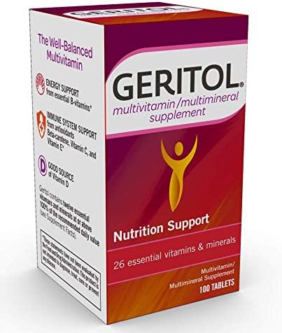 Geritol Multi-Vitamin Nutritional Support Tablets Balance of 26 Essential Vitamins and Minerals 100-Count Bottles (Pack of 2)