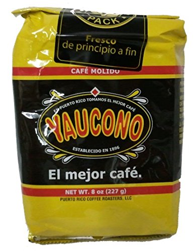 Puerto Rican Variety Pack Ground Coffee - 4 Local Favorites in 8 Ounce Bags (Borinquen Rico Yaucono and Crema) Includes Two Envelopes Of Sason Accent Seasoning