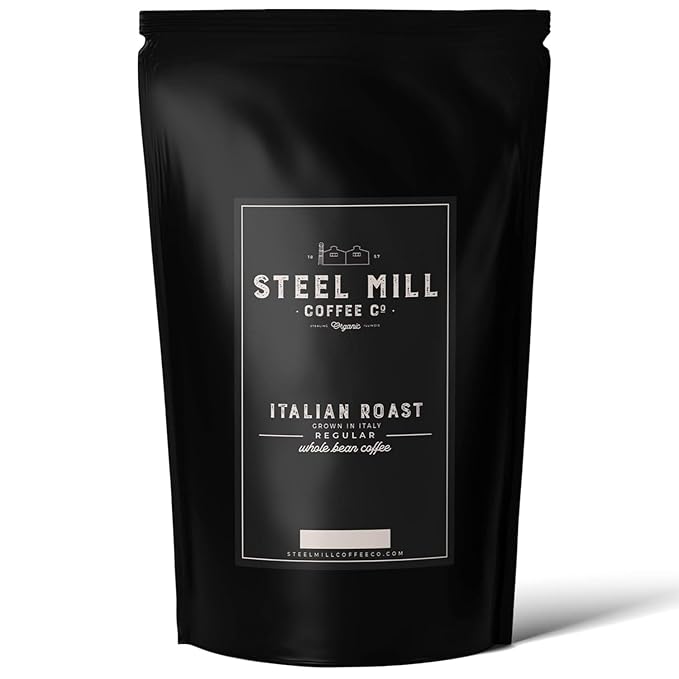 Steel Mill Coffee Co. | Italian Roast Fair Trade Organic Coffee | 2 LB Bag | Whole Bean | Dark Roast | 100% Arabica Beans | Organic Fair Trade