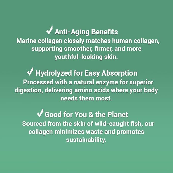 Hydrolyzed Marine Collagen Peptides Powder - Sourced from Wild-Caught Fish Pescatarian Friendly Keto Certified &amp Non-GMO - Easy to Mix - Single Ingredient (30 Servings)