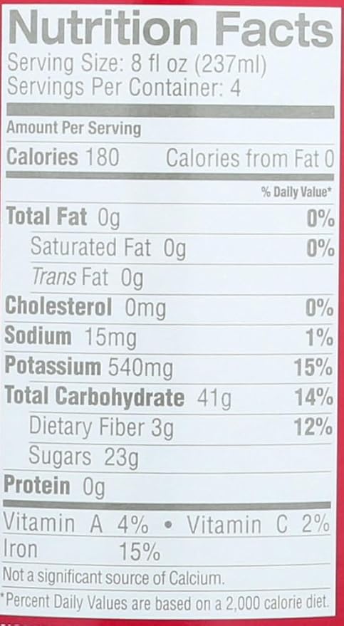 L&ampA Juice 32oz Glass Bottle (Pack of 4) Select Flavor Below (All Prune) by La-Co