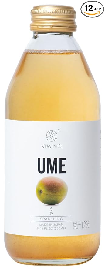 KIMINO DRINKS Sparlking Ume Juice 8.45 FZ (Pack of 12)