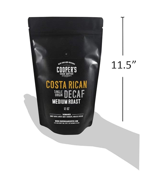 Decaf Costa Rican Coffee Medium Roast Swiss Water Processed Decaffeinated - 12oz Bag (Pack of 2)