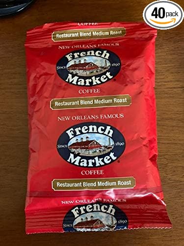French Market Restaurant Blend Medium Roast Ground Coffee 2oz Bag (Pack of 40)
