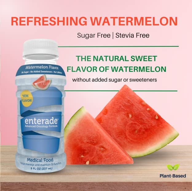 enterade Advanced Oncology Watermelon 12 Pack Clinically Proven Formula to Reduce GI Side Effects Chemotherapy must have for women and men Chemo Supportive Care Beverage Liquid 8 oz Bottles