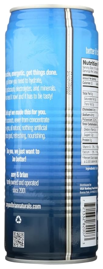 AMY &amp BRIAN JUICE COCONUT YNG NO PULP 17.5 FO PK- 12