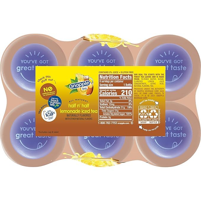 Half &amp half Ice Tea 16 fl oz recycled plastic bottle Pack of 17