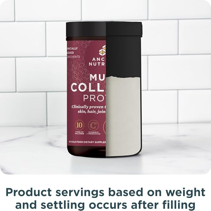 Ancient Nutrition Hydrolyzed Collagen Peptides Powder Unflavored Multi Collagen Powder Packets for Women and Men with Vitamin C 24 Servings Supports Skin and Nails Gut Health