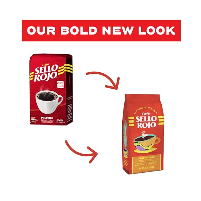 Sello Rojo Tradicional Medium Roast Ground Coffee 16 oz (Pack of 2)