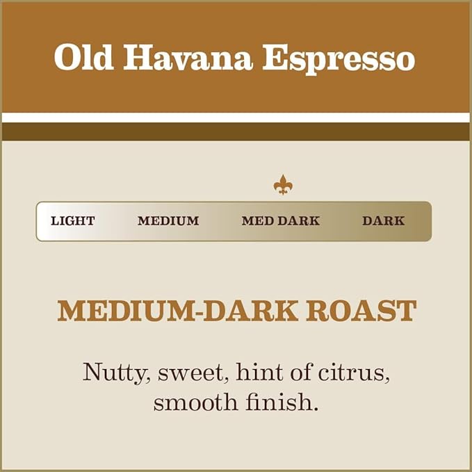 Gaviña Old Havana Espresso Whole Bean Coffee Medium-Dark Roast Nutty and Sweet 32 oz Bag