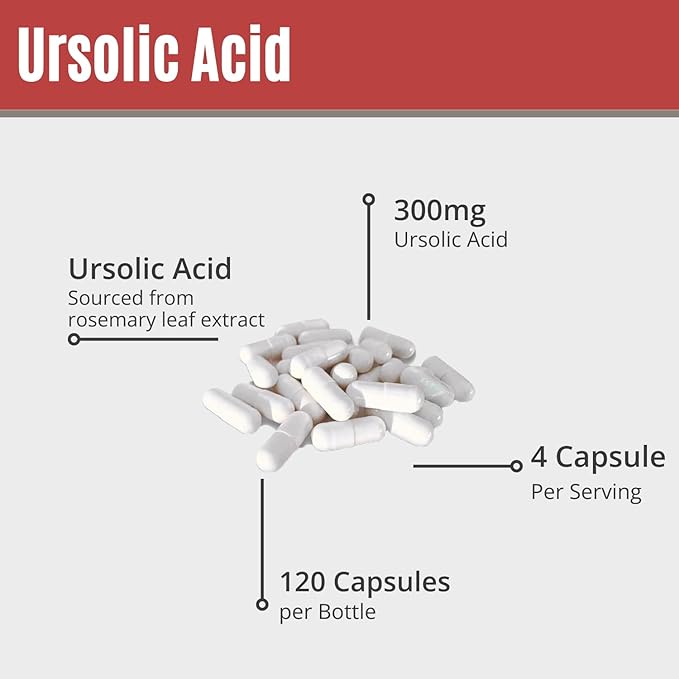 MAAC10 Ursolic Acid 300mg - Sourced from Rosemary Extract AMPK &amp Sirtuin Activator - Third-Party Lab Tested