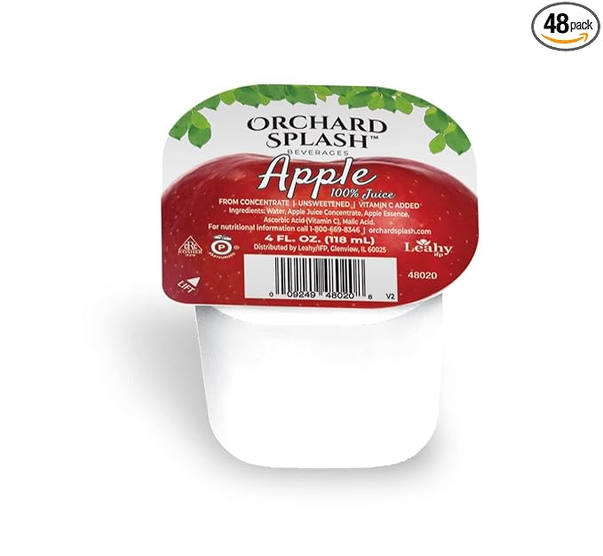 Orchard Splash 4oz Portion Control Juice Cups Apple 100% (Case of 48)