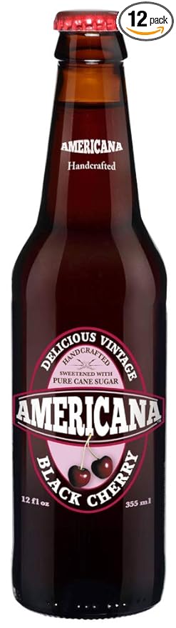 (Vintage) Americana Black Cherry Soda 12 Pack