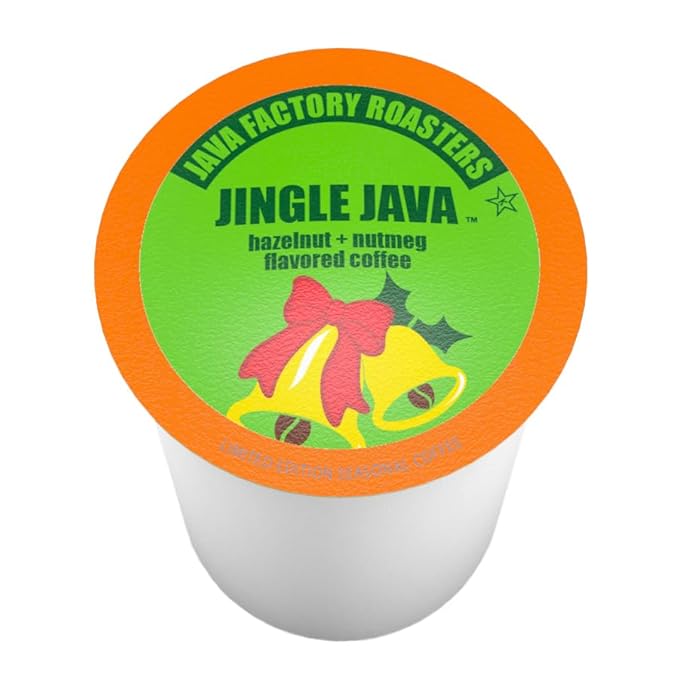 Java Factory Coffee Pods Hazelnut and Nutmeg Coffee for Keurig K-Cup Brewers Jingle Java 40 Count