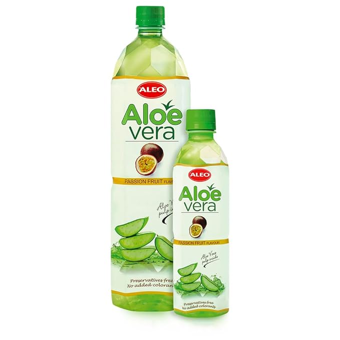 ALEO 1.5L Premium Passion fruit Aloe Vera Drink - Natural No Preservatives No Artificial Colors Superior Taste Award 2025