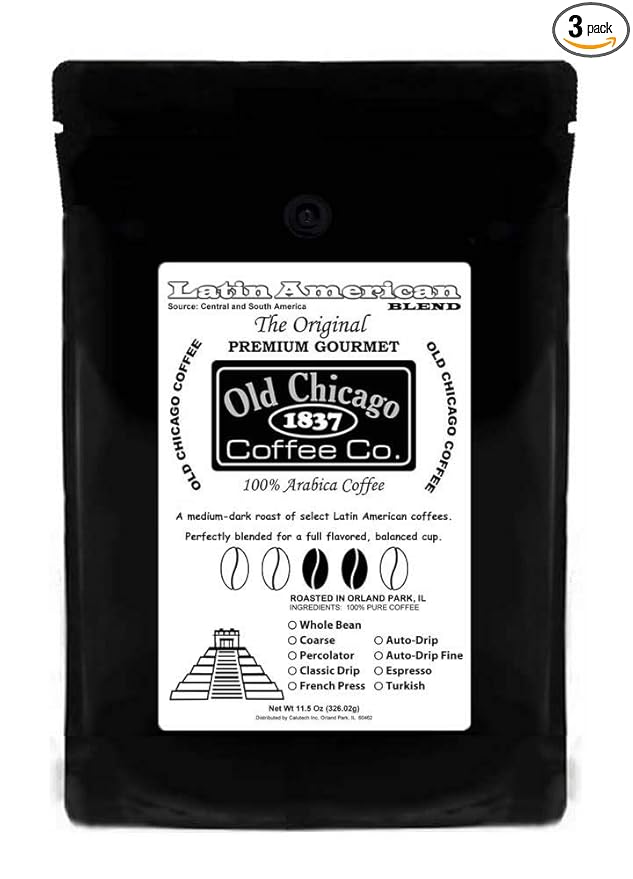 Old Chicago Latin American Blend Medium-Dark Roast Coffee 3 Bags