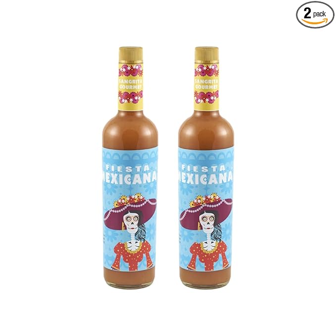 Artisan Sangrita by Fiesta Mexicana - Traditional Recipe - 100% Natural Orange Juice - 2536 oz (750 ml) Bottle - Alcohol Free - For All Kinds of Celebrations (Pack of 2)