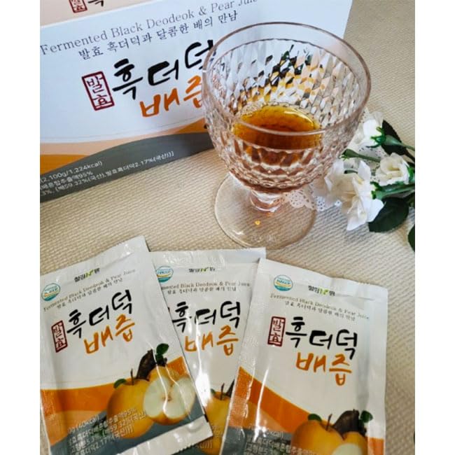 GAGOPA Fermented Black Deodeok&ampPear Juice Korean Pear adn Black Deodeok Drink Juice Pear fermented black deodeok health