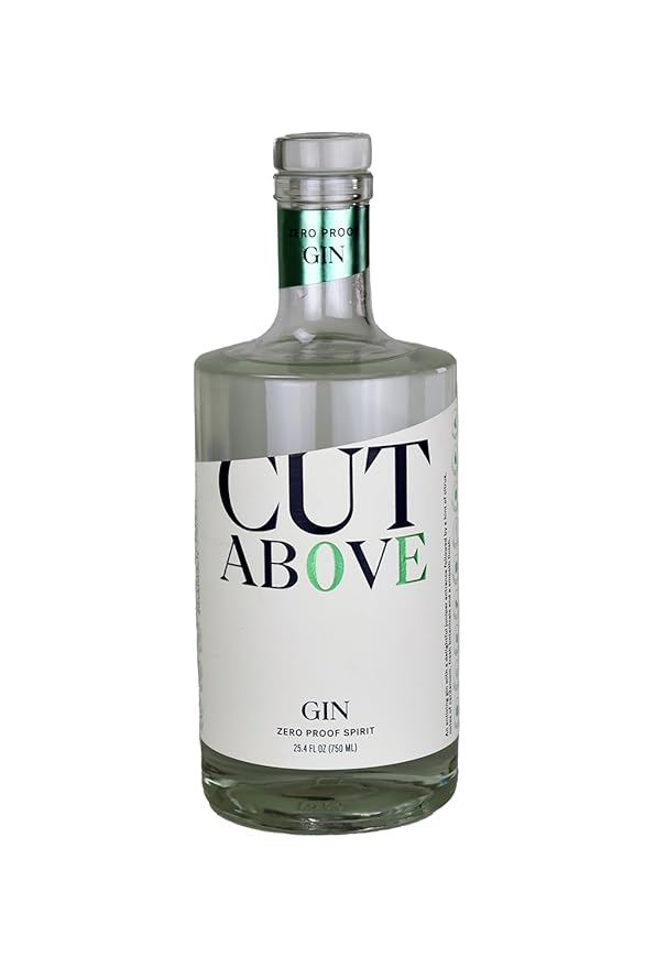 CUT ABOVE Zero Alcohol Gin | Award Winning Premium Non-Alcoholic Spirit for Alcohol Free Cocktails | 25.4 fl. oz. (750mL)