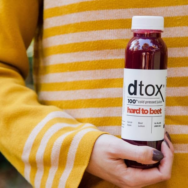 Dtox Juice – Hard to Beet Box | Cold-Pressed Beet Carrot &amp Apple Juice | Fresh Plant-Based Beverage (12-Pack 12oz Bottles)