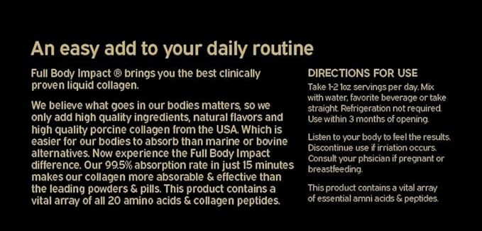 Liquid Collagen Protein w/Hyaluronic Acid &amp Vitamin C - Gold Edition (Apple) 16000mg (16g) Hydrolyzed Collagen Peptides Supplement - 1oz Packets (Box of 24)