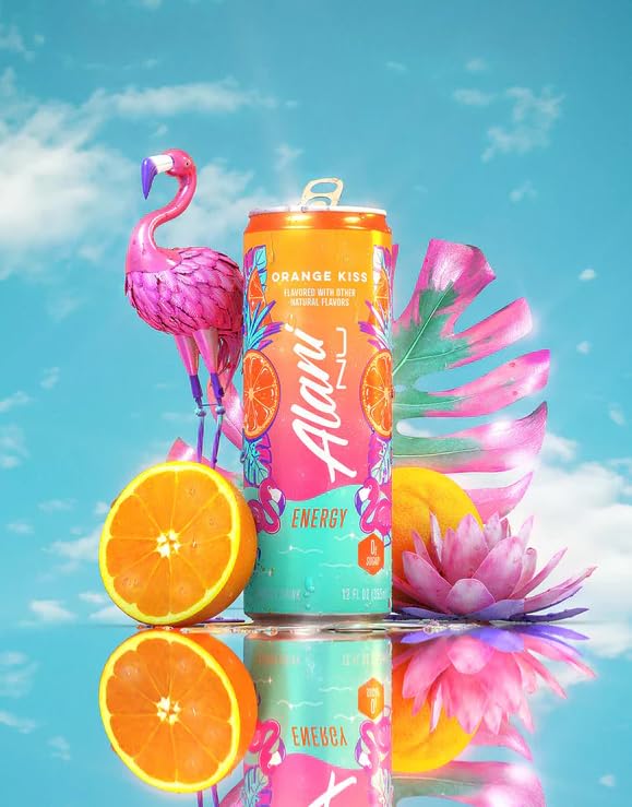 Alani Cotton Candy Energy Drinks sugar free low calorie energy drinks 12 Fl Oz Cans (12 Fl Oz (Pack of 12) Orange Kiss)
