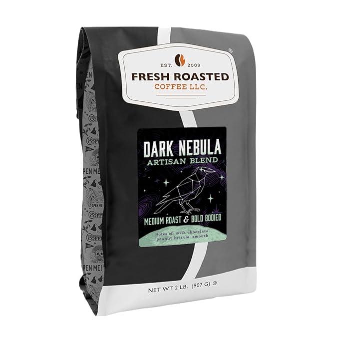Fresh Roasted Coffee Dark Nebula 2 lb (32 oz) Medium Roast Kosher Whole Bean