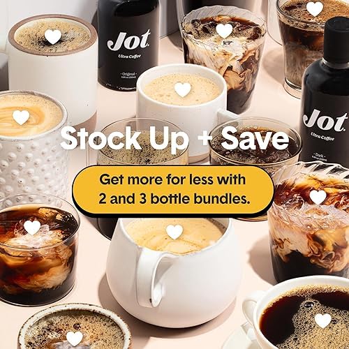 Jot Coffee Concentrate (Original) High Caffeine Cold Brew Coffee Concentrate Liquid for Iced Coffees Instant Espresso Hot or Cold Instant Coffees - Makes 14 Cups 150mg Caffeine/Tbsp Sugar Free