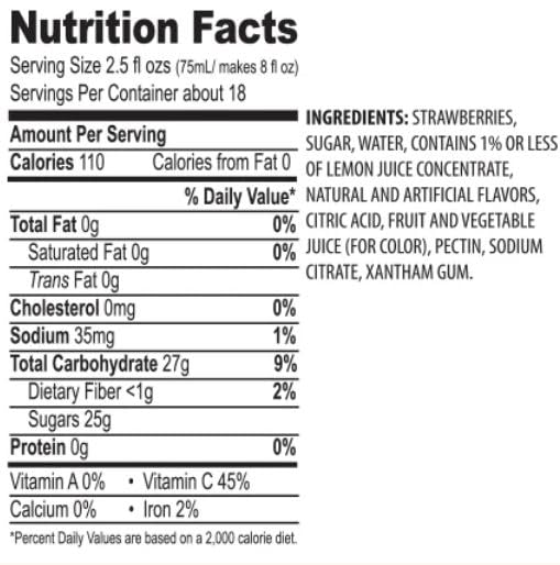 Maui Strawberry Premium Fruit Smoothie &amp Beverage Mix 46 fl oz (Pack of 6)